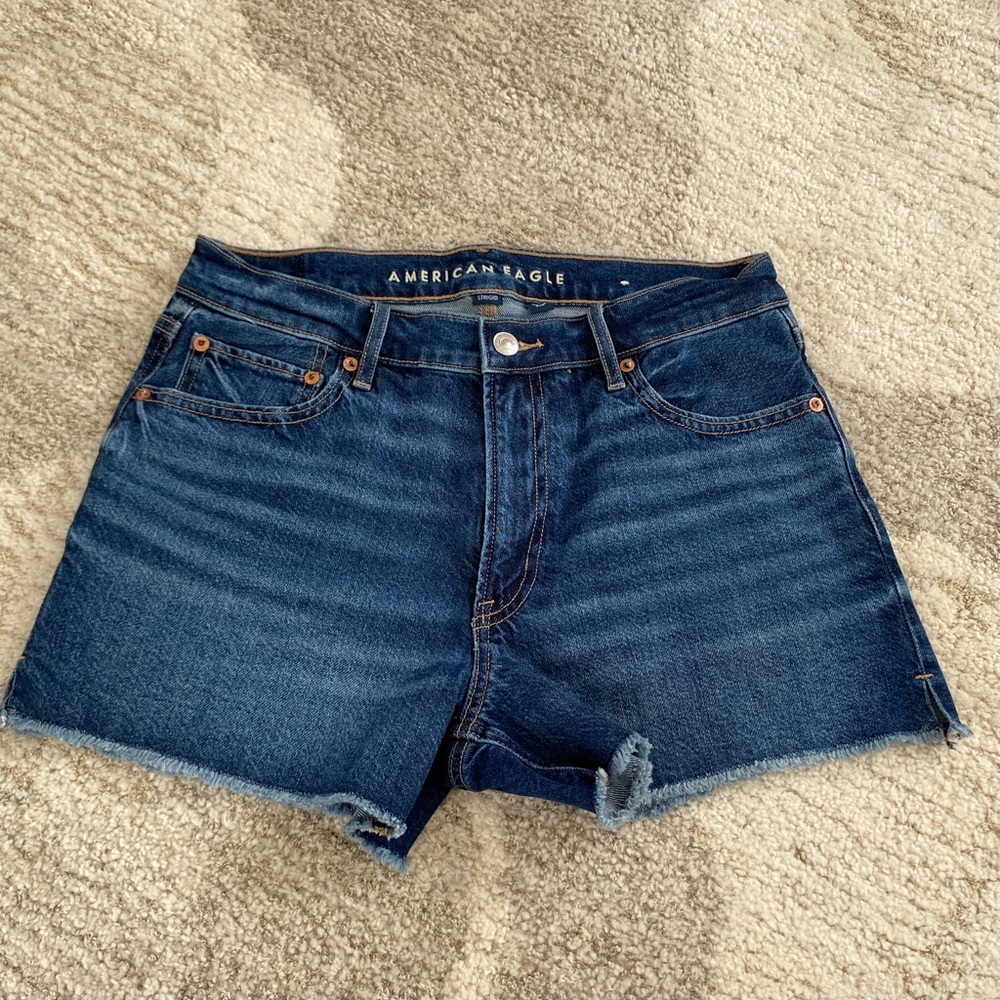 American Eagle Outfitters High-Rise Dark Blue Denim Shorts (6) Style “Strigid”